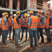 Construction worker using augmented reality for safety training